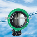 Double flanged butterfly valve with lock device